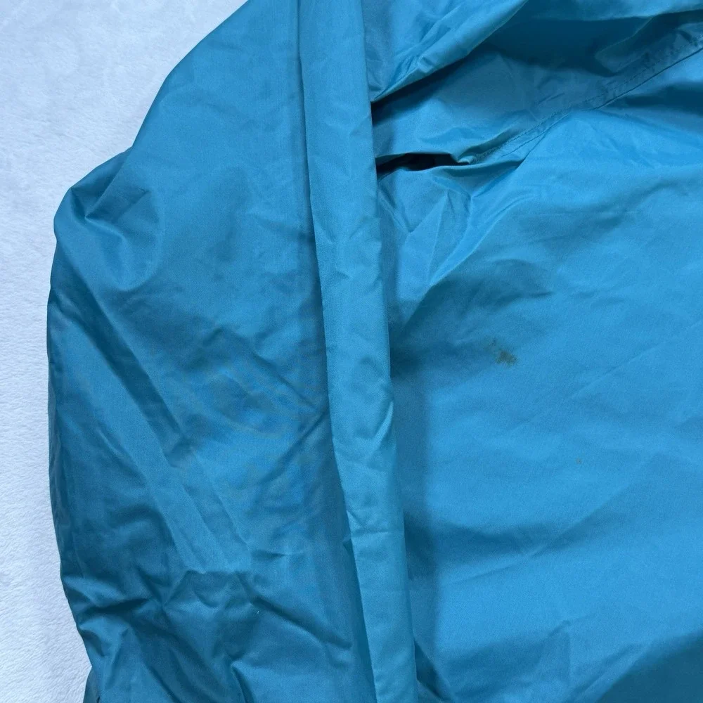 Vintage Sierra Designs Rain Jacket Small Teal Blue Nylon Packable Hooded 90s
